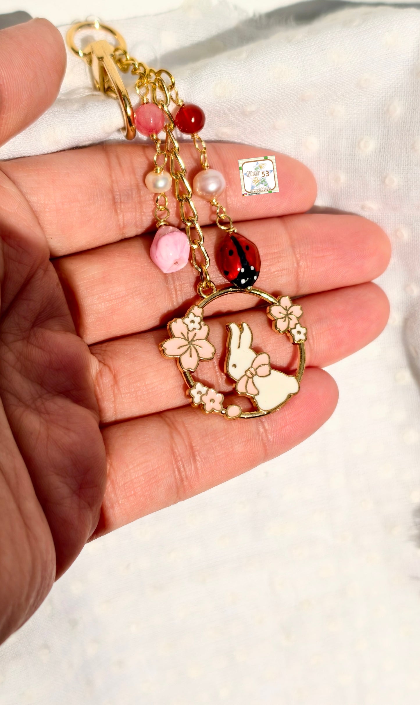 Gardenia bag charm