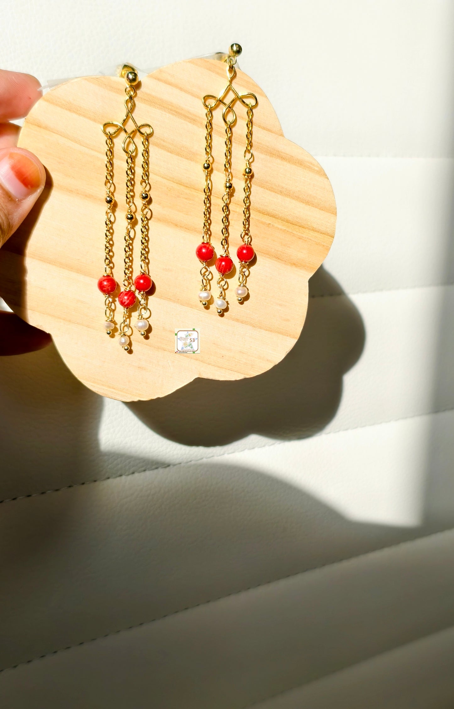 Ocean drops, long dangle earrings