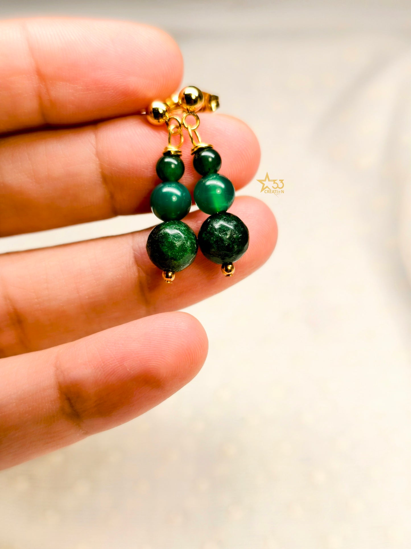 The Christmas tree jade earrings