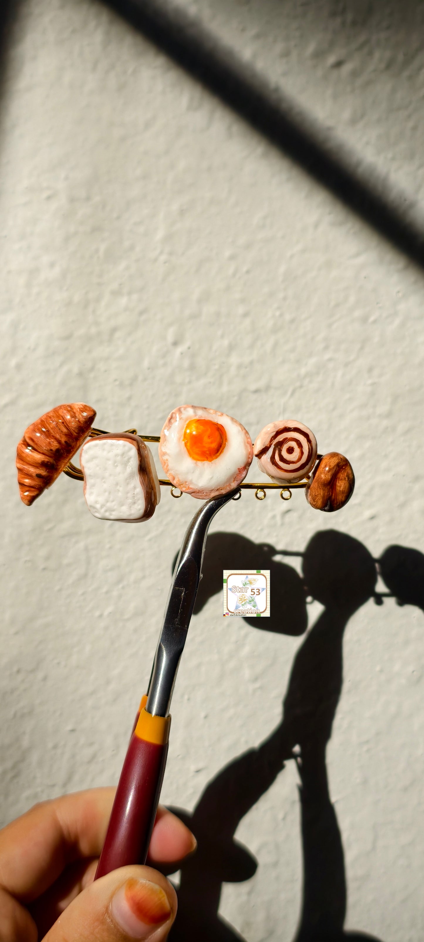 Breakfast themed fridge Magnets, set of 5