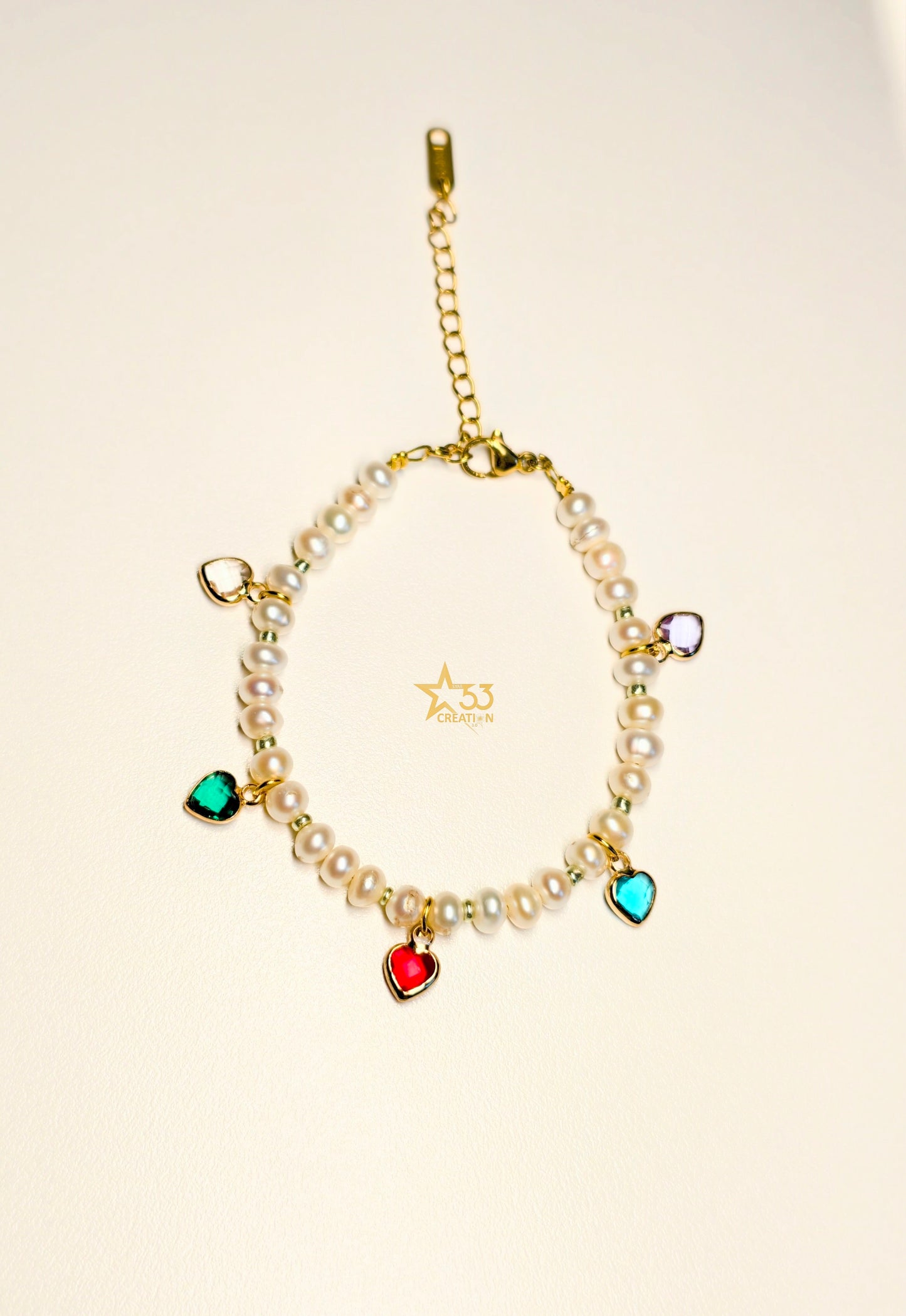 Harlequin freshwater pearl bracelet