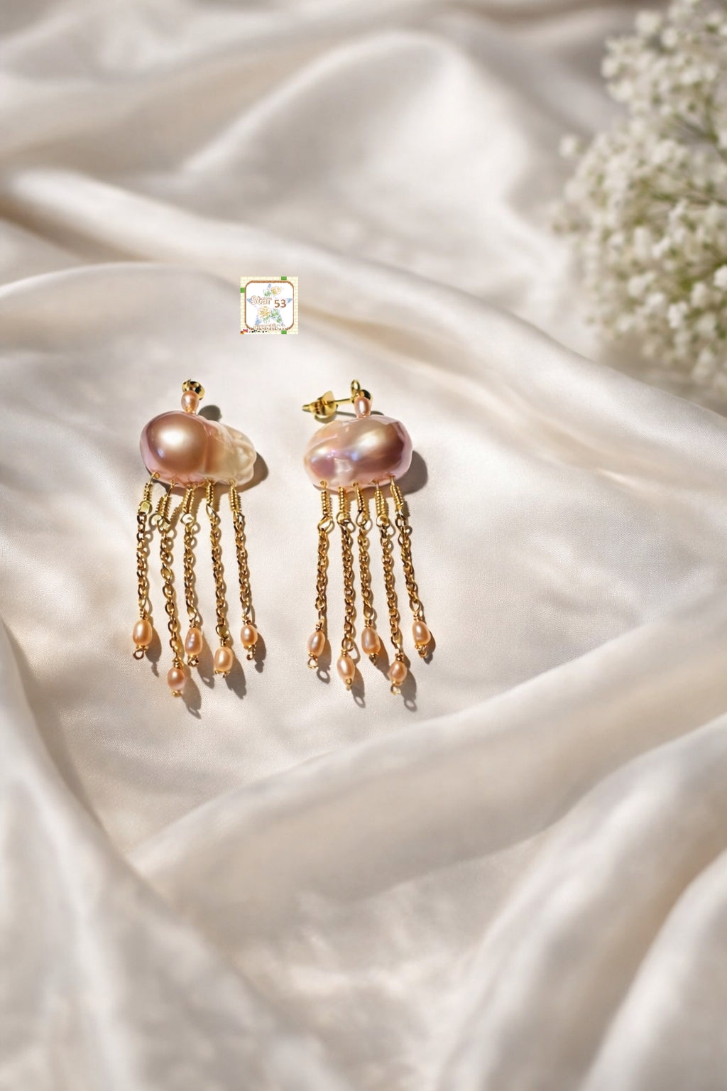 Stormy baroque pearl earrings