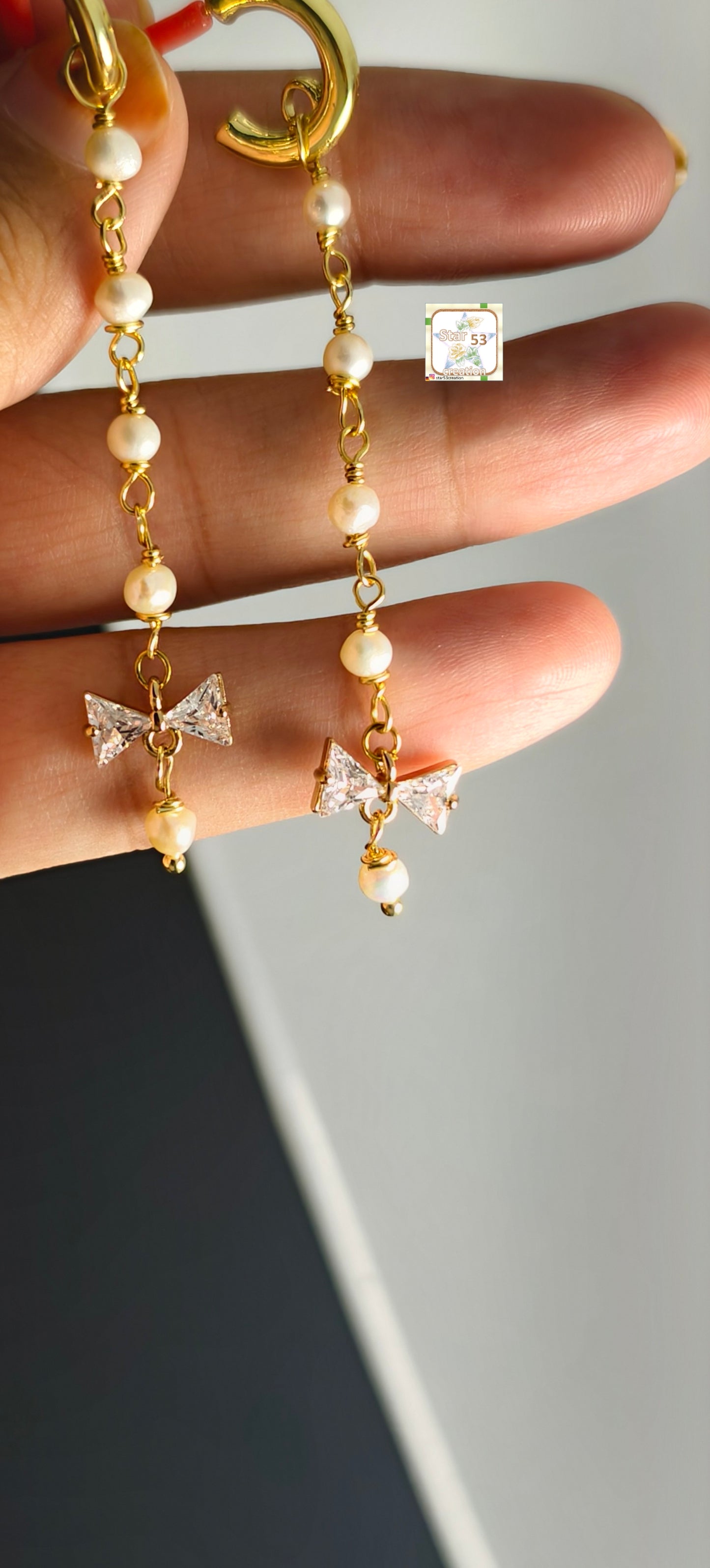 Pearly twinkle dangle earrings