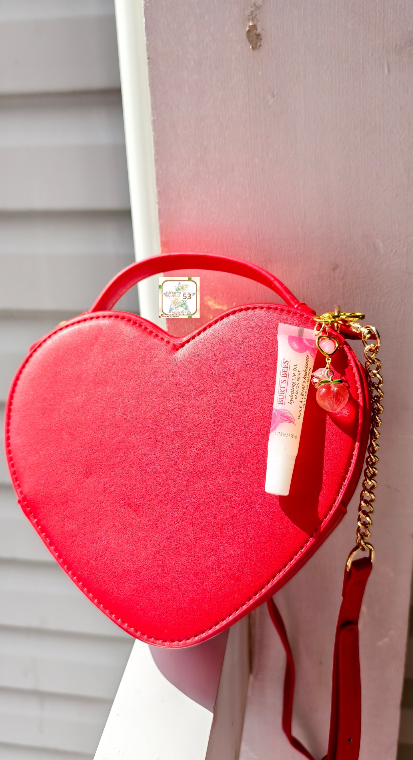 Peach bag charm