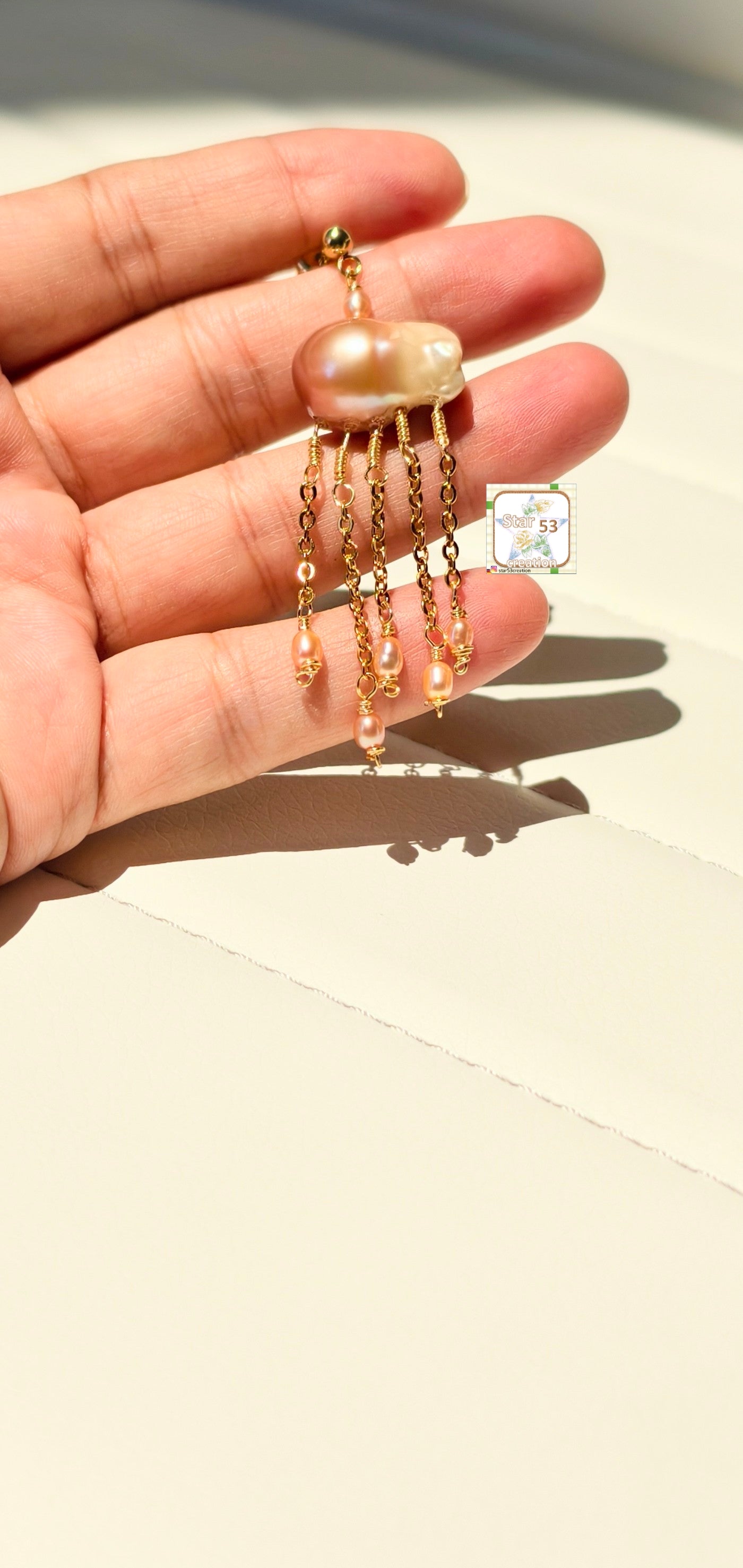 Stormy baroque pearl earrings