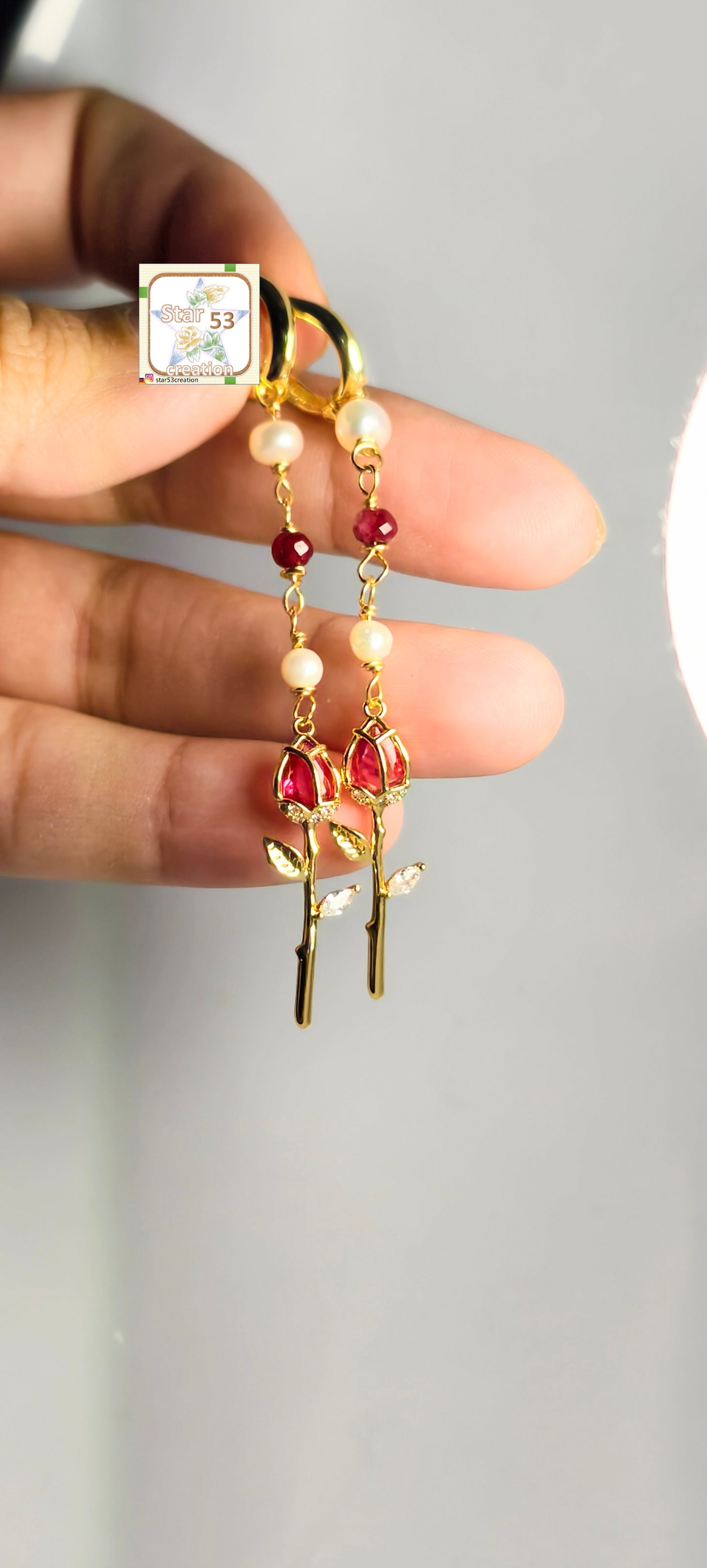 Julia earrings, gold plated, waterproof