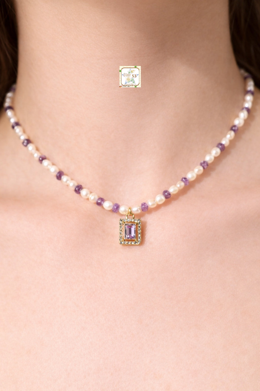 Tyrian freshwater pearls & jade necklace, 16-18 inches, adjustable