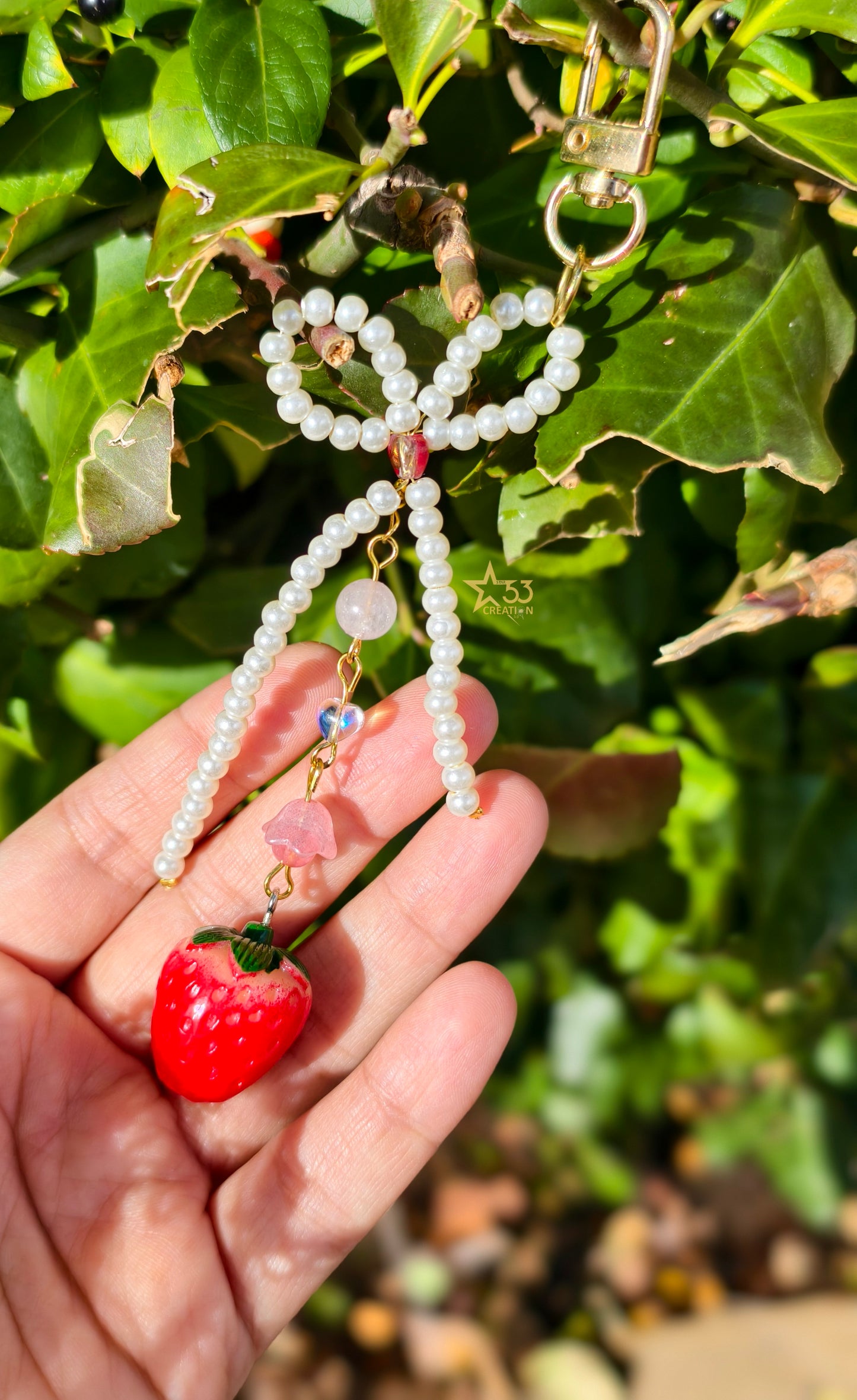 Strawberry bag charm