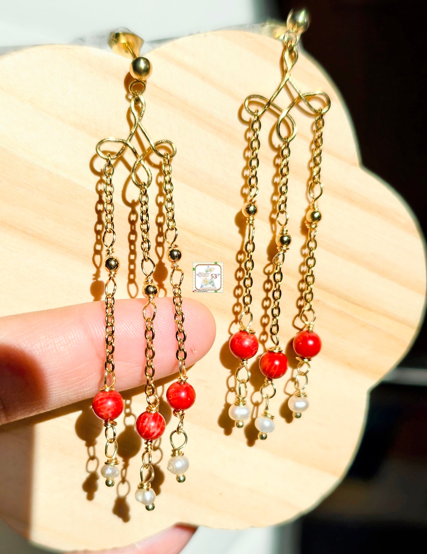 Ocean drops, long dangle earrings