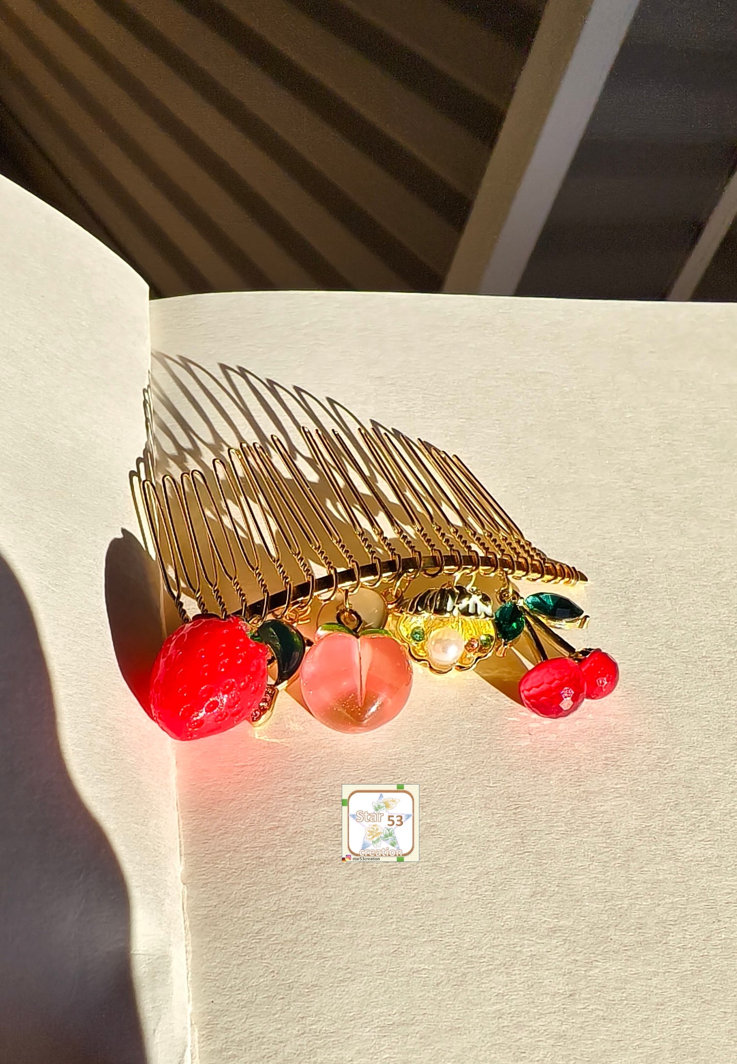 Horoscopic hair pin, gold plated