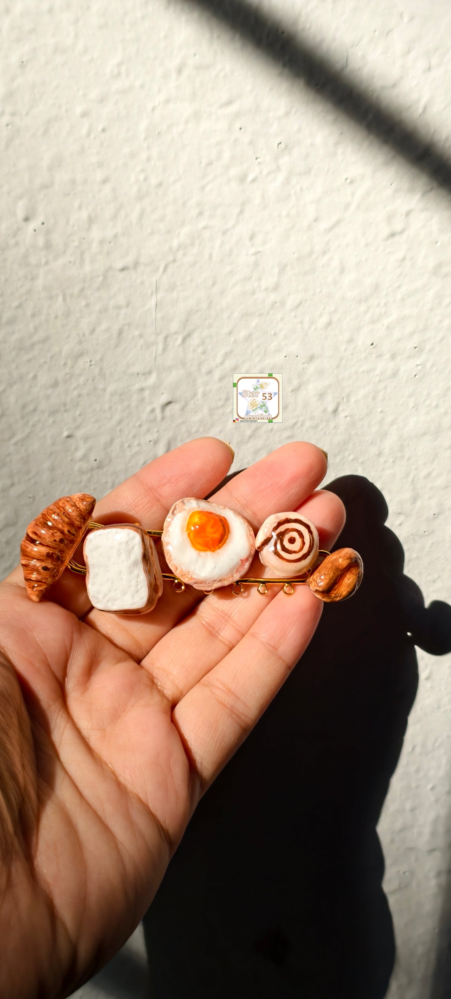 Breakfast themed fridge Magnets, set of 5