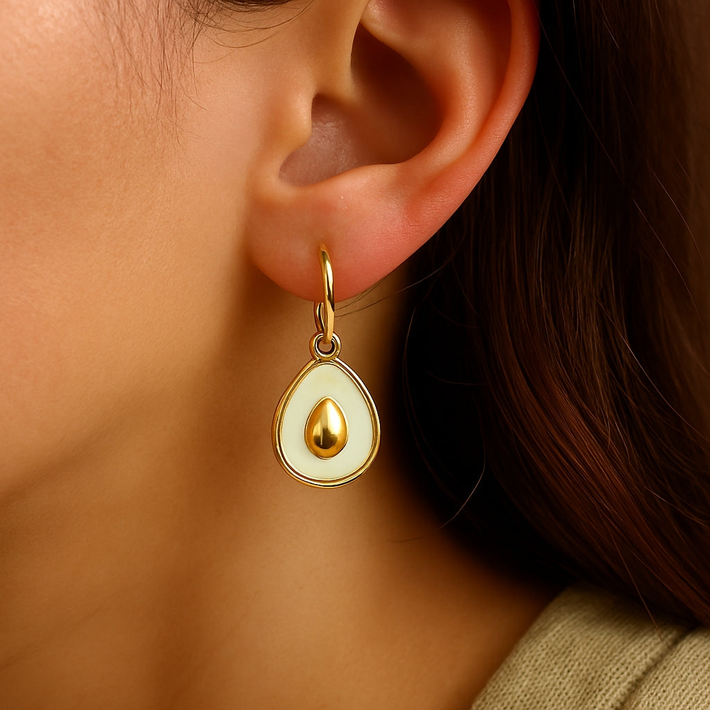 Avoca-duo earrings, gold plated
