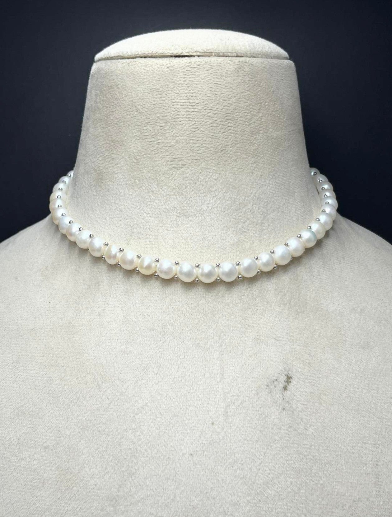 Orb necklace, silver plated