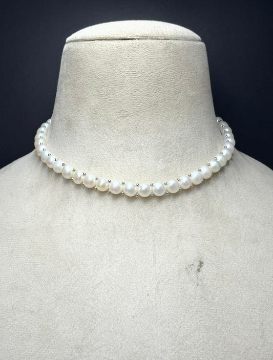Orb necklace, silver plated