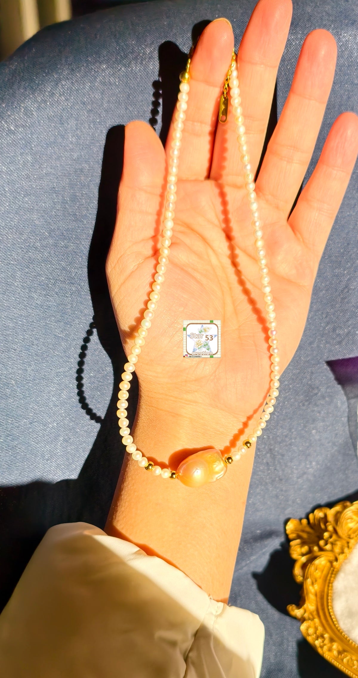 Derya Baroque pearl necklace, 16-18 inches