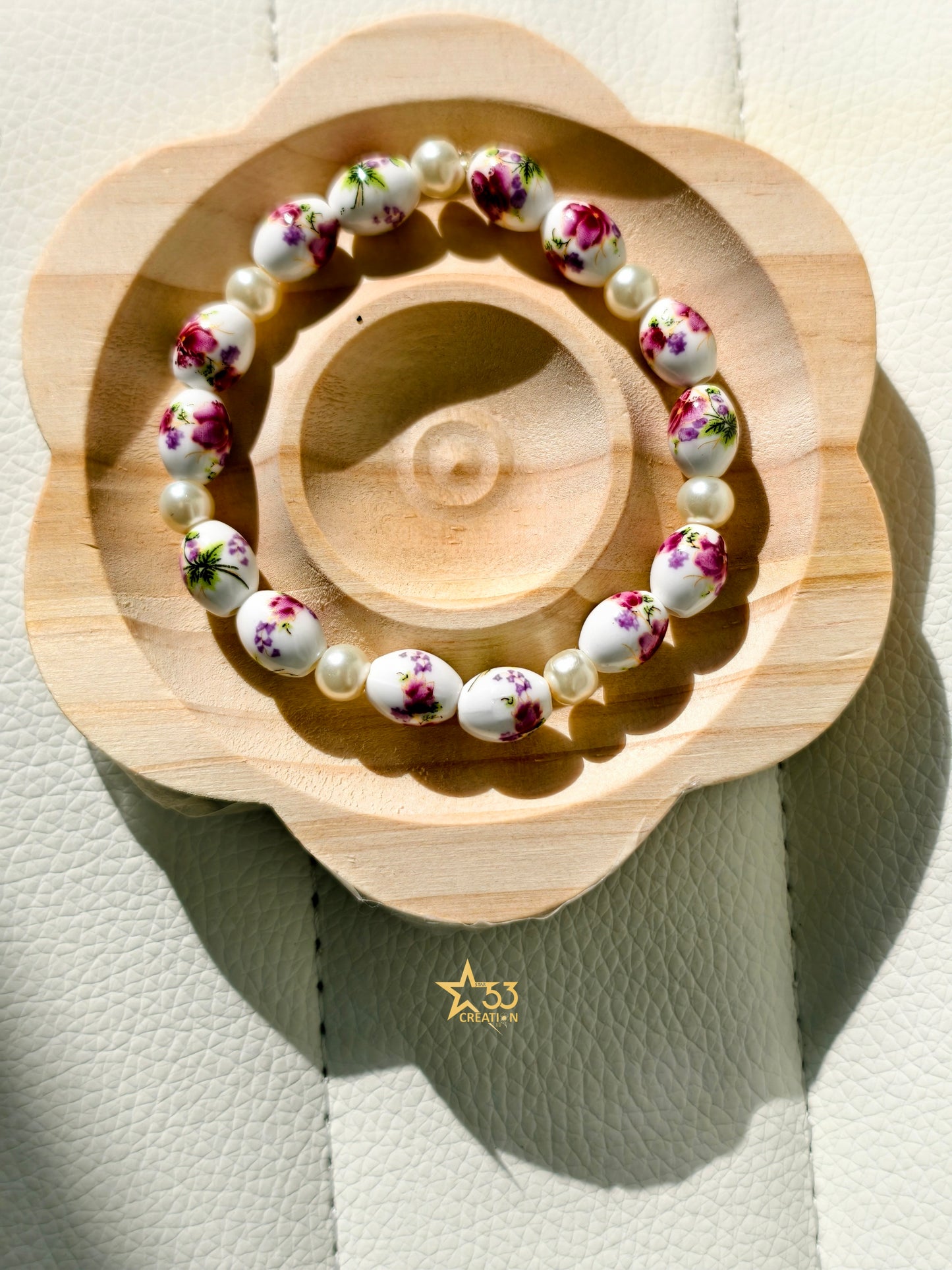 Japanese floral beads bracelet
