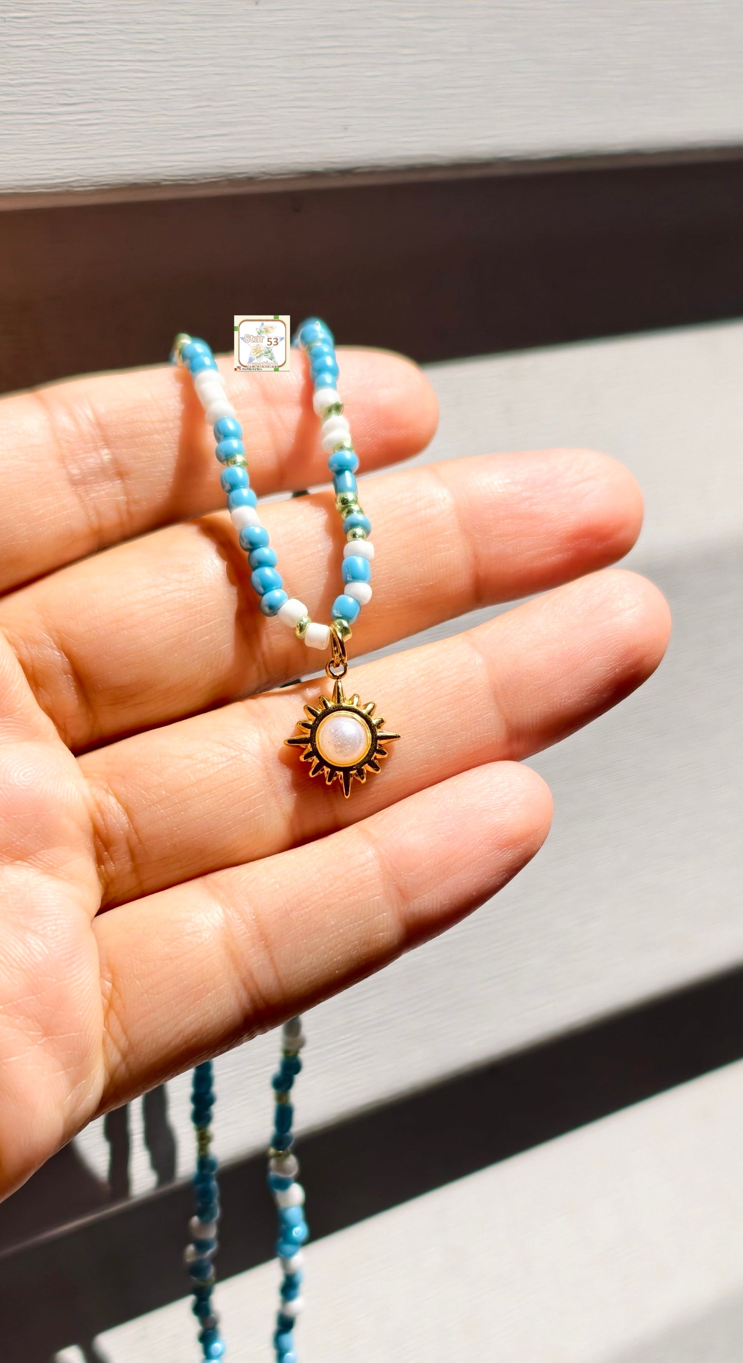 Sunshine beaded necklaces, waterproof, 16-18 inches